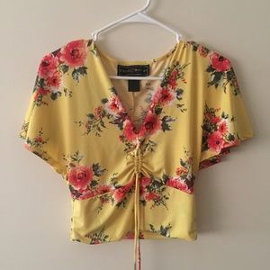 yellow floral top